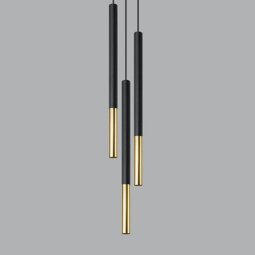 Kattokruunu narulla MOSAIC 3xG9/12W/230V musta/kultainen