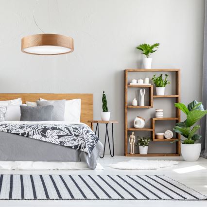 Kattokruunu narulla OAK 2xE27/60W/230V tammi ø 37 cm