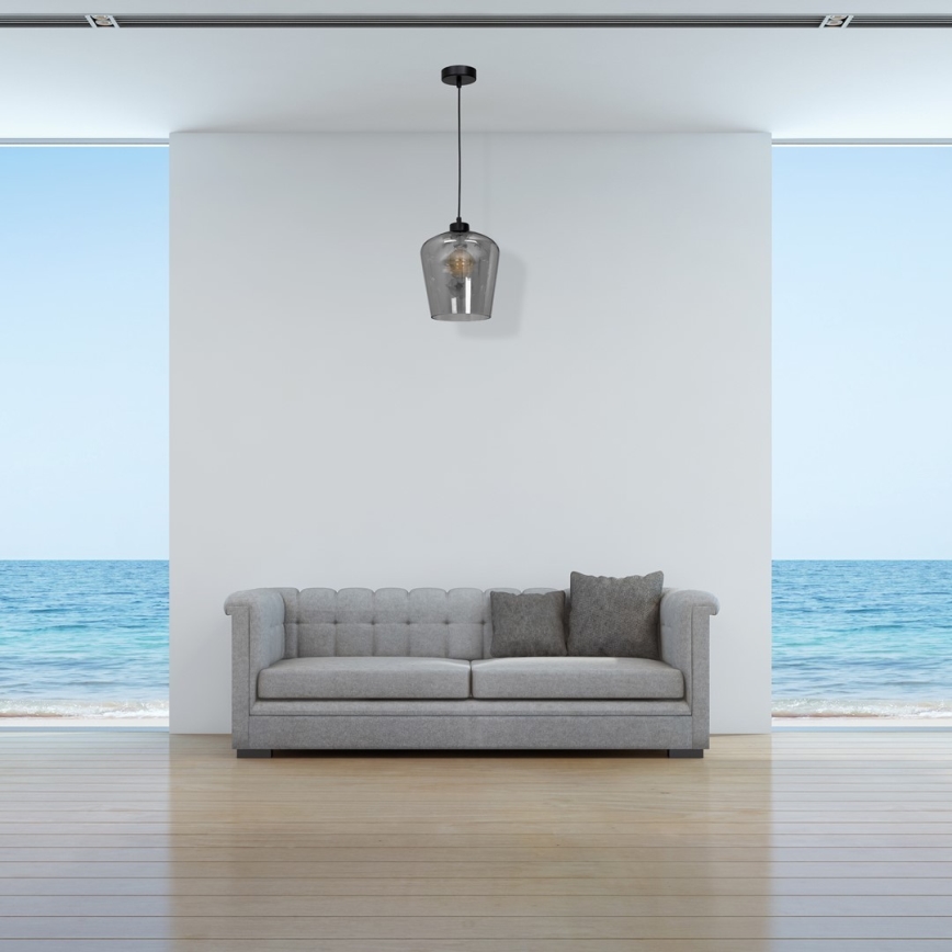 Kattokruunu narulla SANTIAGO 1xE27/60W/230V musta