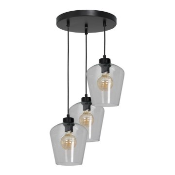 Kattokruunu narulla SANTIAGO 3xE27/60W/230V läpinäkyvä