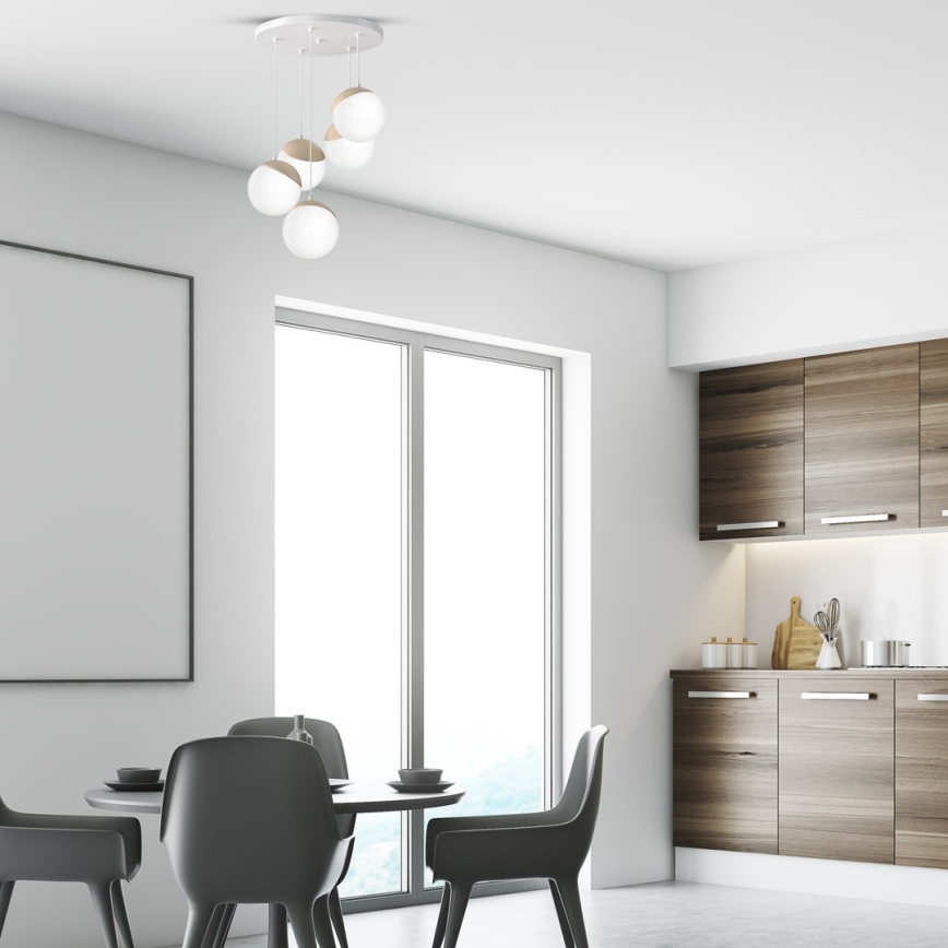 Kattokruunu narulla SFERA WOOD 5xE14/40W/230V