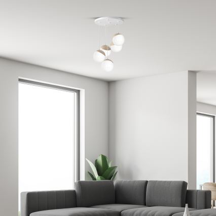 Kattokruunu narulla SFERA WOOD 5xE14/40W/230V