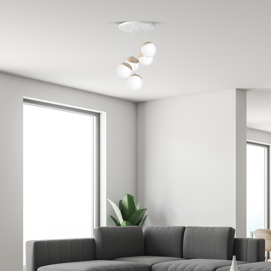 Kattokruunu narulla SFERA WOOD 5xE14/40W/230V