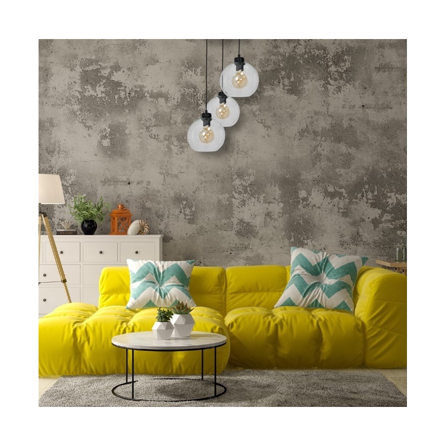 Kattokruunu narulla SOFIA 3xE27/60W/230V läpinäkyvä