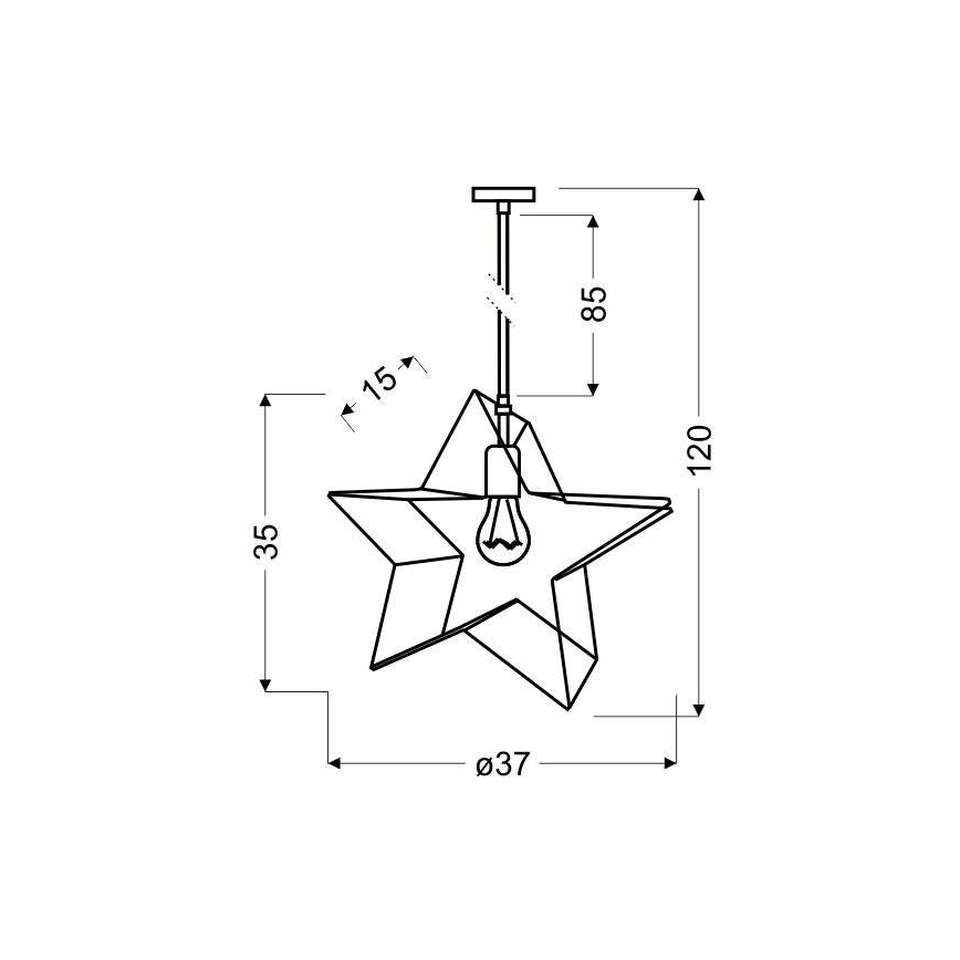 Kattokruunu narulla STAR 1xE27/60W/230V