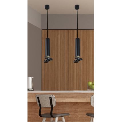 Kattokruunu narulla TUBA 1xGU10/50W/230V musta