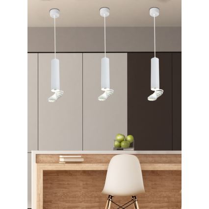 Kattokruunu narulla TUBA 1xGU10/50W/230V valkoinen