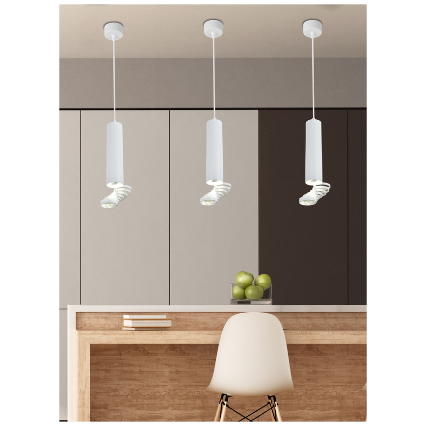 Kattokruunu narulla TUBA 1xGU10/50W/230V valkoinen