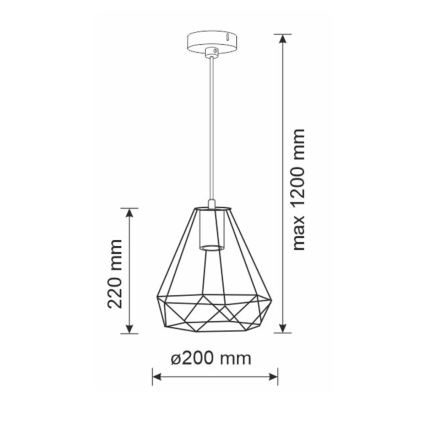 Kattokruunu narulla VIGO 1xE27/20W/230V