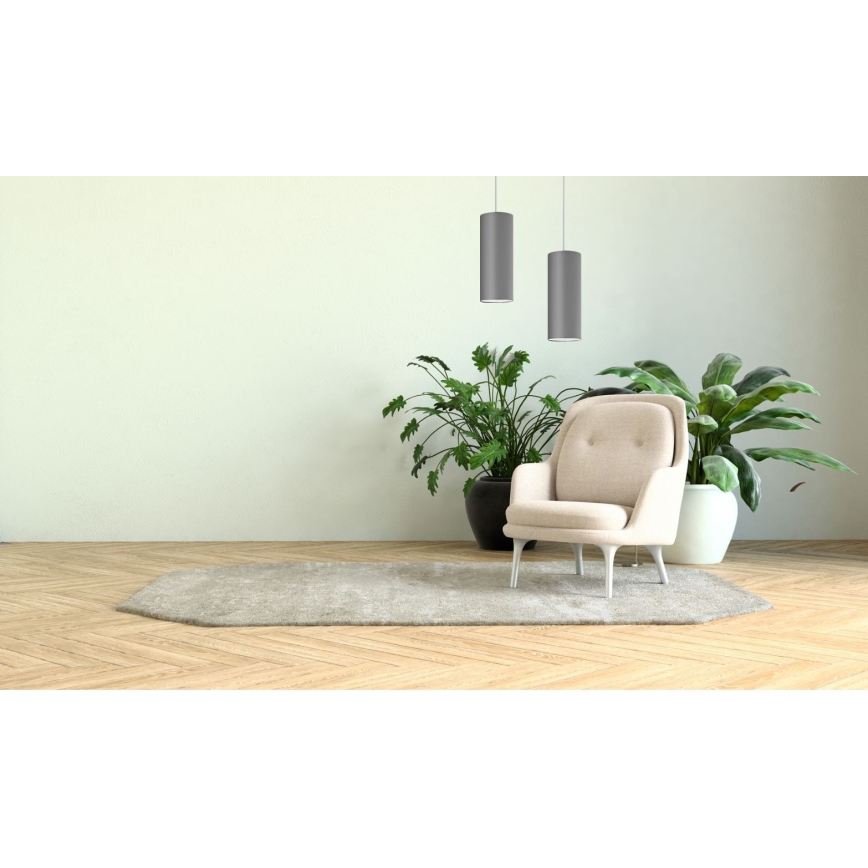 Kattokruunu narulla ZIK 1xE27/40W/230V harmaa