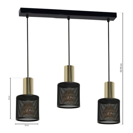 Kattokruunu narussa ARES 3xE27 / 60W / 230V