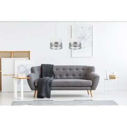 Kattokruunu narussa MILO 2xE27 / 60W / 230V hopea