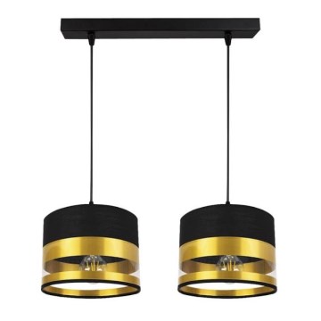 Kattokruunu narussa MILO 2xE27 / 60W / 230V kultainen / musta