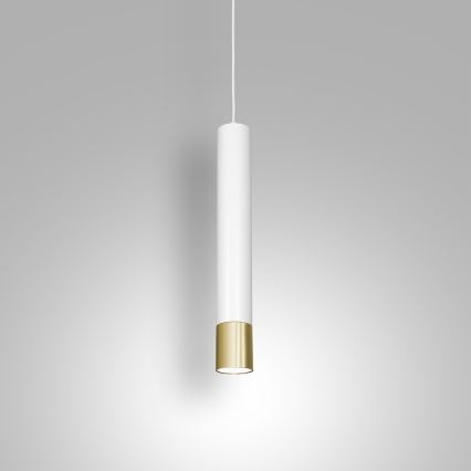 Kattokruunu narussa NEST 1xGU10 / 8W / 230V valkoinen / kultainen