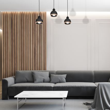 Kattokruunu narussa OVAL 3xE27 / 60W / 230V musta