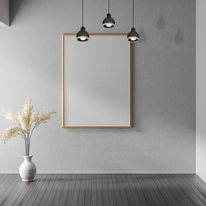 Kattokruunu narussa OVAL 3xE27 / 60W / 230V musta