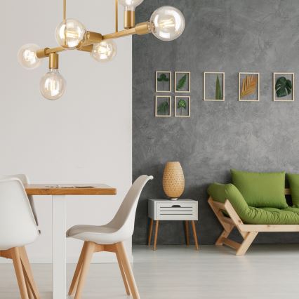 Kattokruunu tangossa ASTRID 6xE27/60W/230V kulta