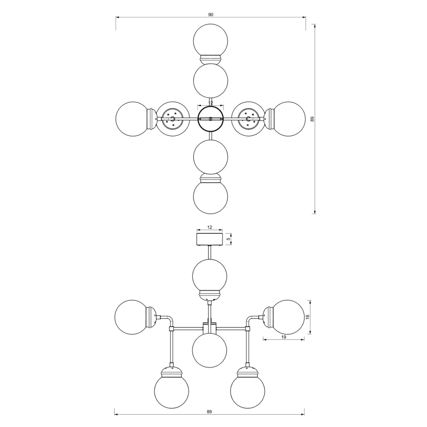Kattokruunu tangossa HYDRO 8xE14/60W/230V