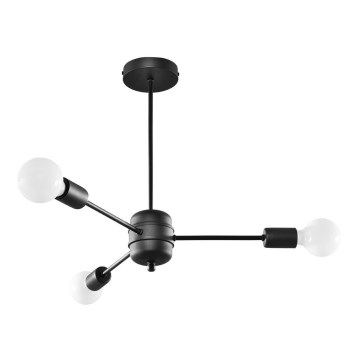 Kattokruunu tangossa LANGO 3xE27/60W/230V musta