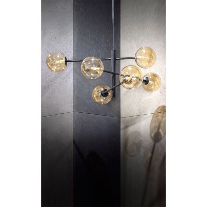 Kattokruunu tangossa ORO 6xG9/12W/230V musta/kulta