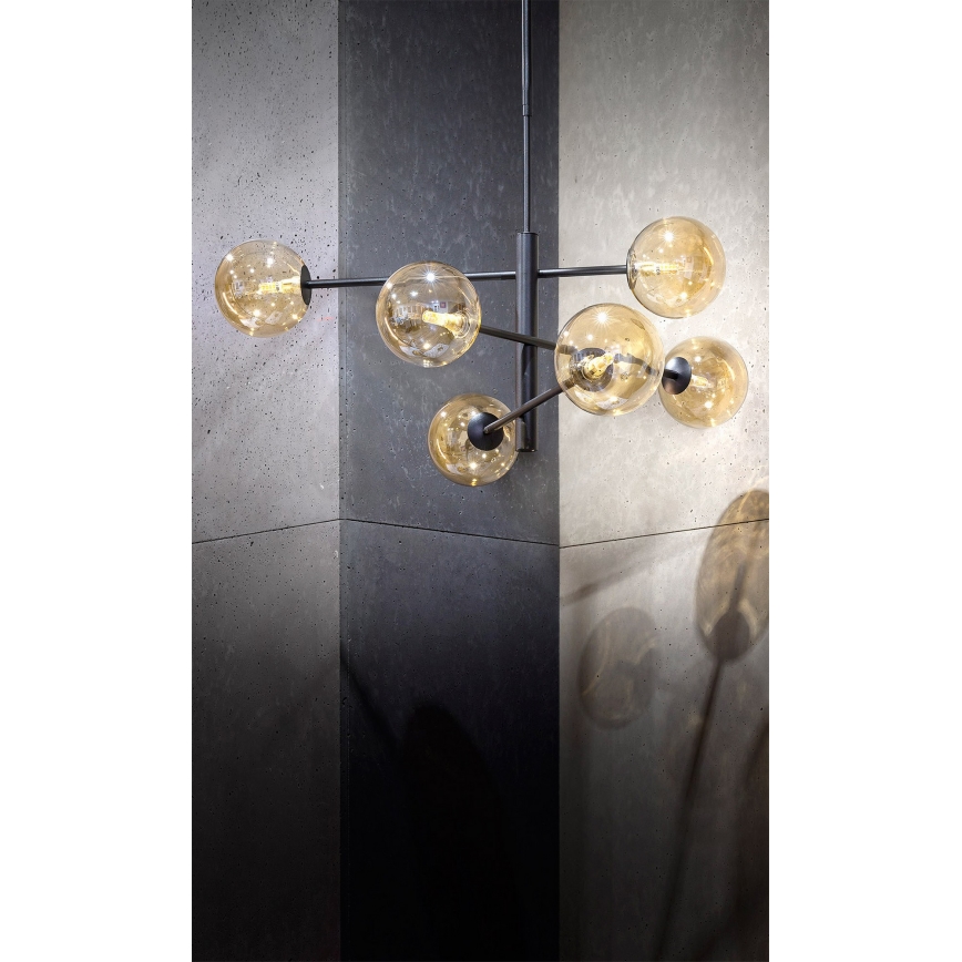 Kattokruunu tangossa ORO 6xG9/12W/230V musta/kulta