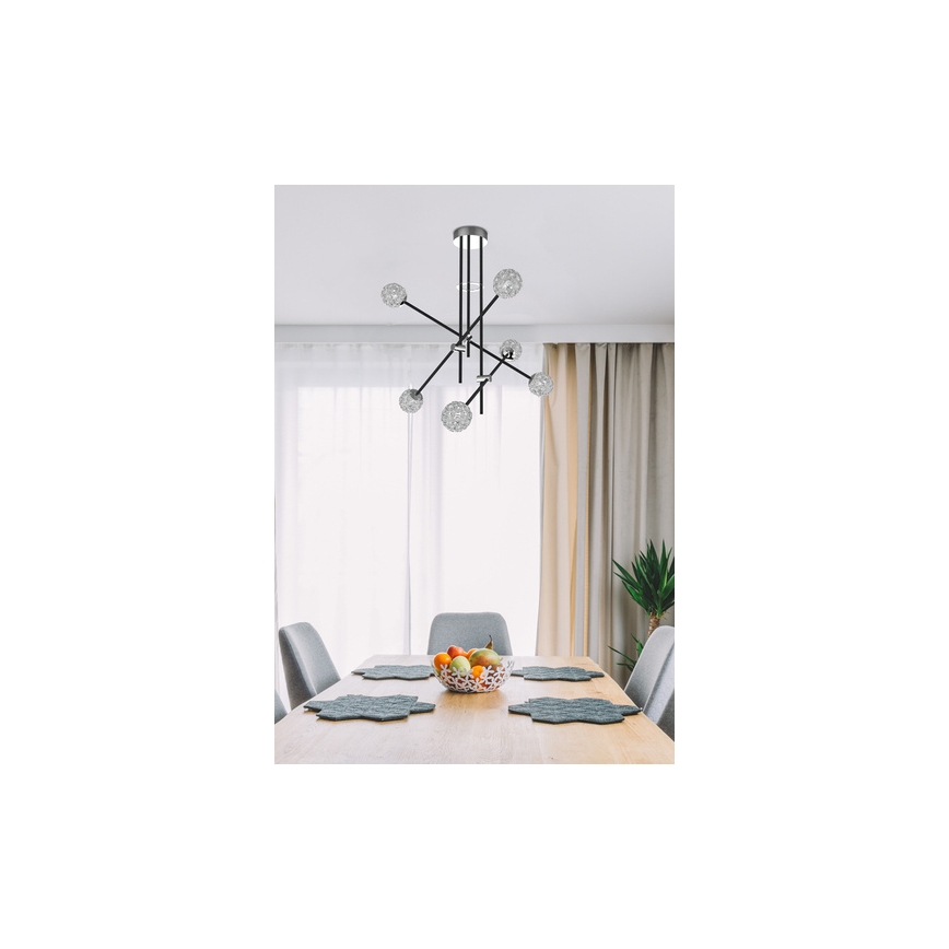 Kattokruunu tangossa PAKSOS 6xG9/5W/230V musta