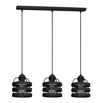 Kattokruunu TUBE 3xE27/60W/230V musta