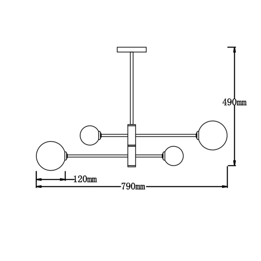 Kattokruunu varrella DORADO 4xG9/40W/230V musta
