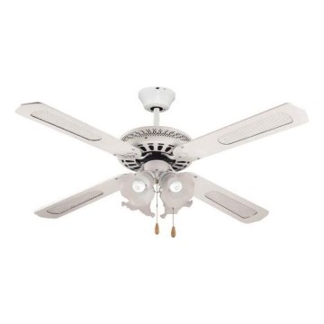 Kattotuuletin 4 x E27, 70 W, 230 V, Ø 132 cm, valkoinen
