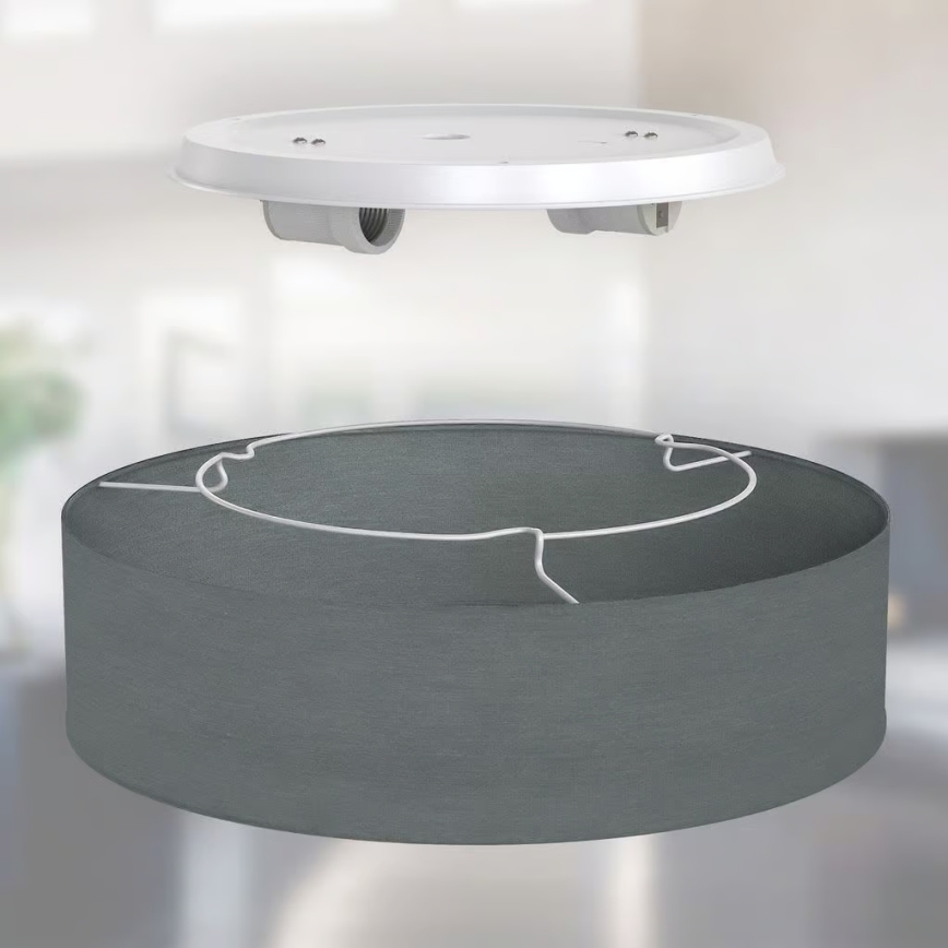 Kattovalaisin 2x E27/40W/230V, halkaisija 38 cm, harmaa