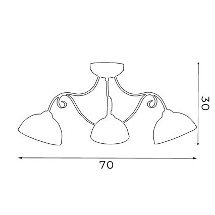 Kattovalaisin ANTICA 3xE27/60W/230V