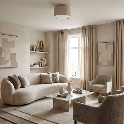 Kattovalaisin ARDEN 1xE27/15W/230V, halkaisija 25 cm, beige