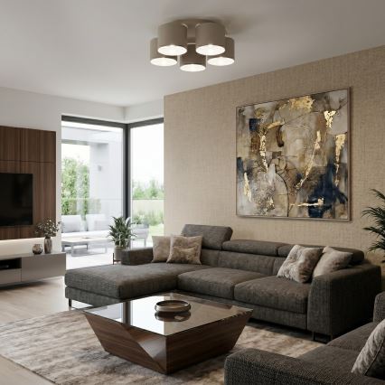 Kattovalaisin ARDEN 5xE27/15W/230V halkaisija 58 cm beige