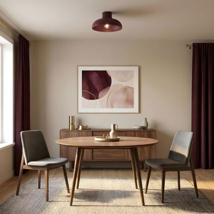 Kattovalaisin BASCA 1xE27/15W/230V Ø 40 cm burgundinpunainen