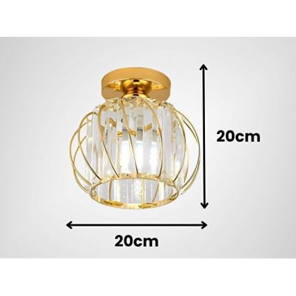 Kattovalaisin BELLA 1xE27/40W/230V, Ø 20 cm, kulta