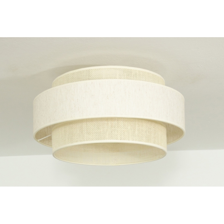 Kattovalaisin BOHO 1xE27/60W/230V Ø 40 cm kermanvärinen/juutti