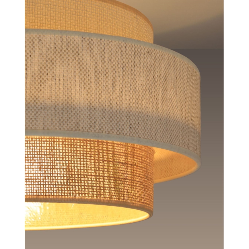 Kattovalaisin BOHO 1xE27/60W/230V Ø 40 cm valkoinen/juutti