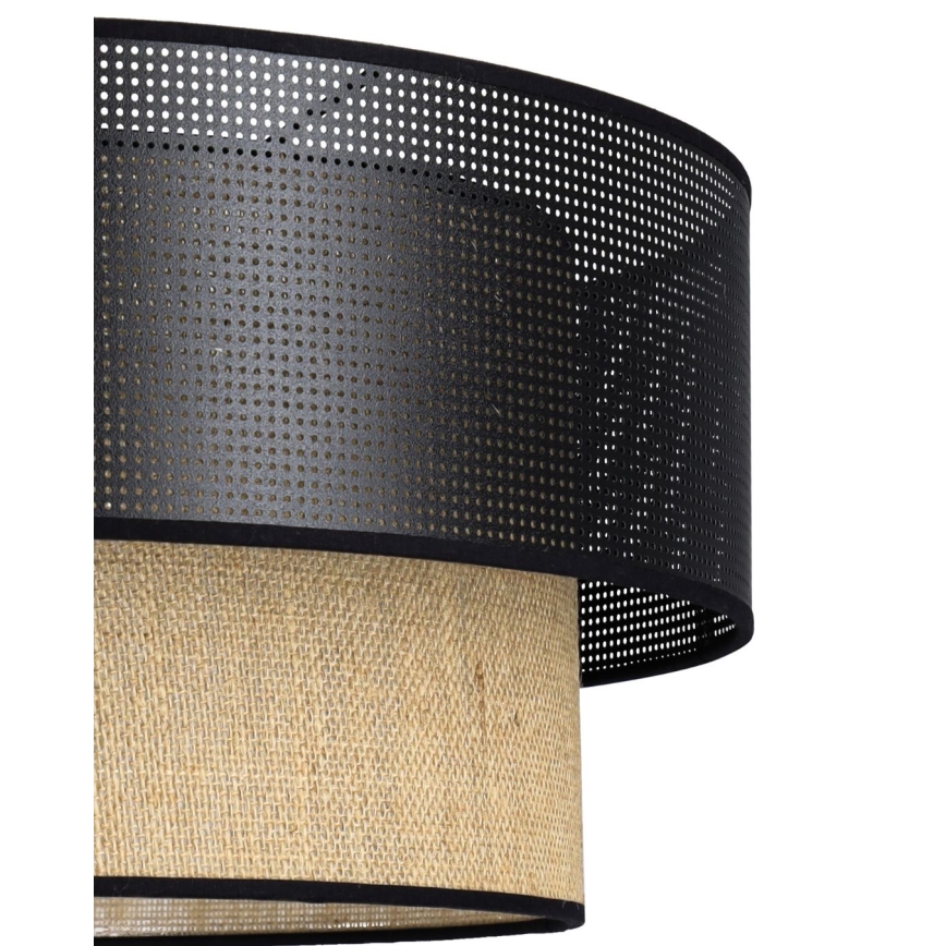 Kattovalaisin BORHO 1xE27/60W/230V, halkaisija 50 cm, musta/juutti