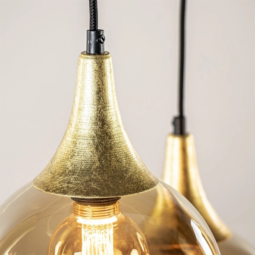 Kattovalaisin johdolla CALYPSO 3xGU10/60W/230V + 5xE27/60W musta/kulta