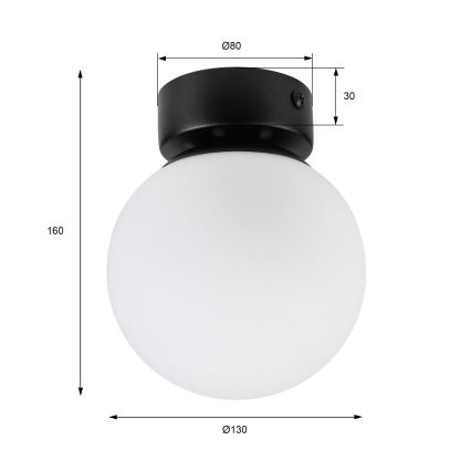 Kattovalaisin ELIAS 1xE14/5W/230V halkaisija 13 cm musta/valkoinen