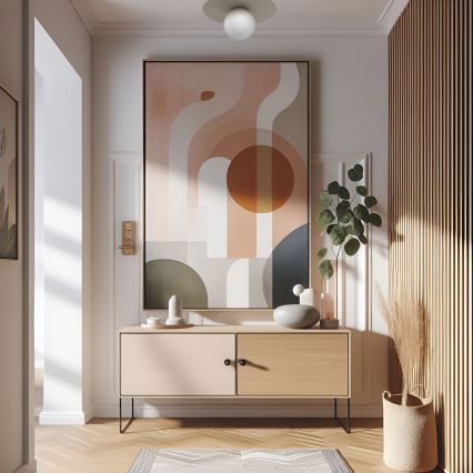 Kattovalaisin FLAT 1xE27/15W/230V Ø 35 cm beige