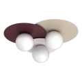 Kattovalaisin FLAT 3xE27/15W/230V 55x60 cm beige/kerma/burgundi