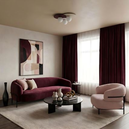 Kattovalaisin FLAT 3xE27/15W/230V 55x60 cm beige/kerma/burgundi