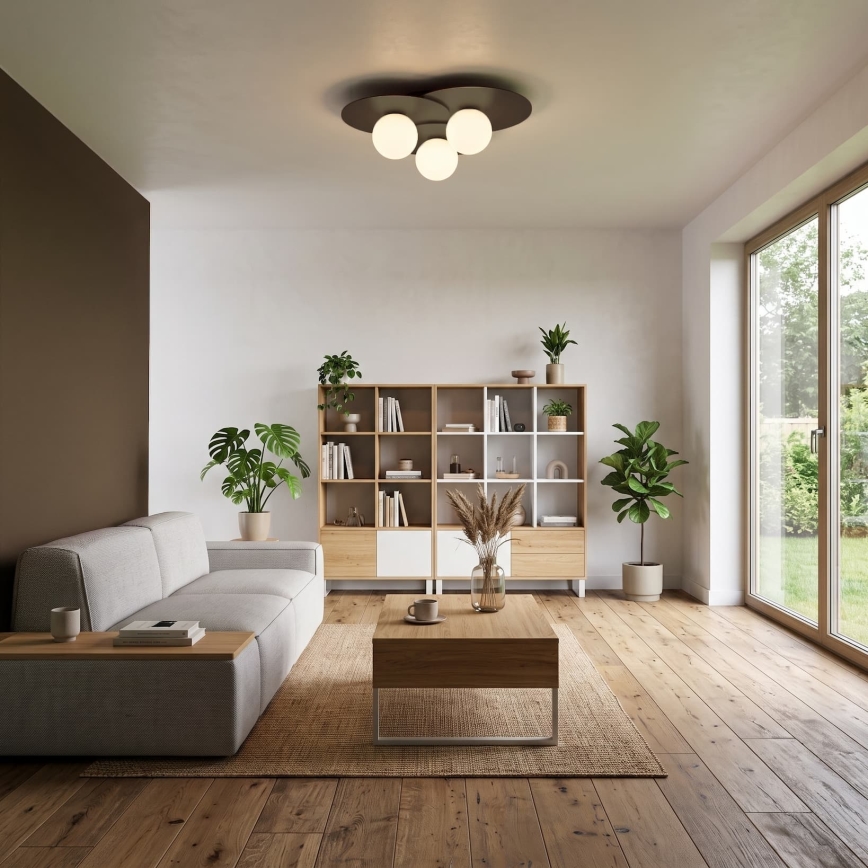 Kattovalaisin FLAT 3xE27/15W/230V 55x60 cm ruskea