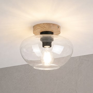 Kattovalaisin FLO WOOD 1xE27/15W/230V tammi/kirkas Ø 22 cm