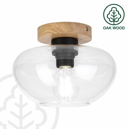 Kattovalaisin FLO WOOD 1xE27/15W/230V tammi/kirkas Ø 22 cm