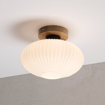 Kattovalaisin HARMA WOOD 1xE27/15W/230V tammi/valkoinen halkaisija 25 cm