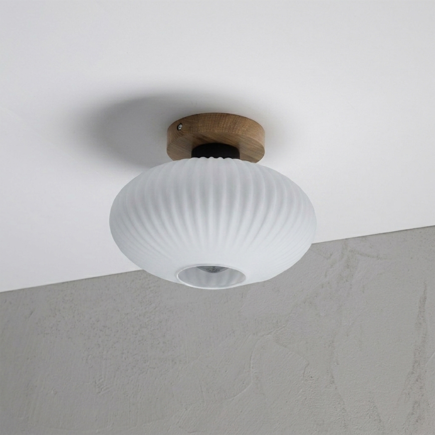 Kattovalaisin HARMA WOOD 1xE27/15W/230V tammi/valkoinen halkaisija 25 cm