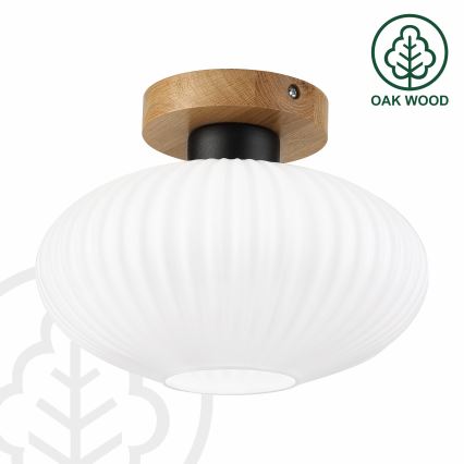 Kattovalaisin HARMA WOOD 1xE27/15W/230V tammi/valkoinen halkaisija 25 cm