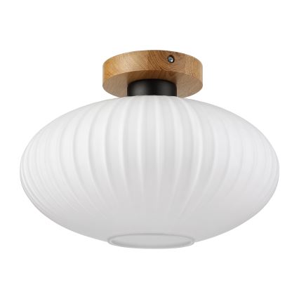 Kattovalaisin HARMA WOOD 1xE27/15W/230V tammi/valkoinen, halkaisija 30 cm